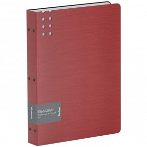 Папка 80 вкладышей А4 1800мкм Berlingo "Steel&amp;Style", 45мм, пластик (полифом), красная