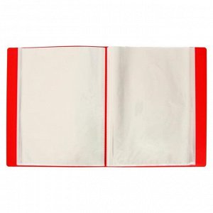 Папка с 100 вкладышами А4, 700 мкм, Calligrata, карман на корешке, красная