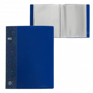 Папка с 100 вкладышами А4, 700 мкм, Calligrata, карман на корешке, синяя