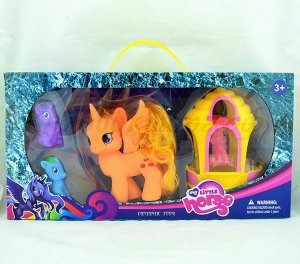 My Little Pony Horse набор(3пони+1большое пони+1кареты)(№SM7011)