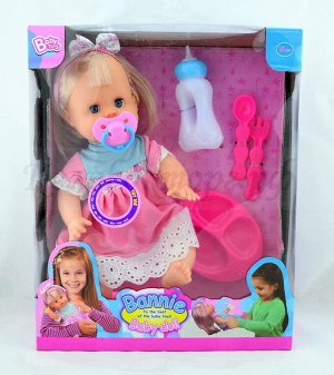 Кукла набор Пупс Bannie Baby doll 30см(звук)(пупс+акссеуары) 2 вида (№1102)