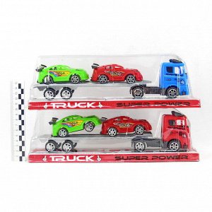 Truck Super Power набор(грузовик+приц.+2машины Racing)(пластик)(№K158-14)