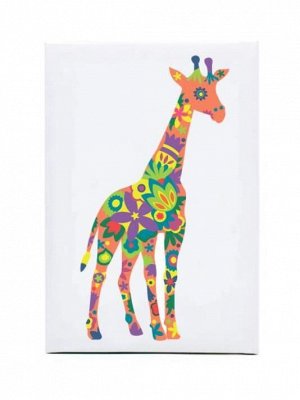 Развивашки.Р3112 Раскраска на холсте "Цветочный жираф" 30х20