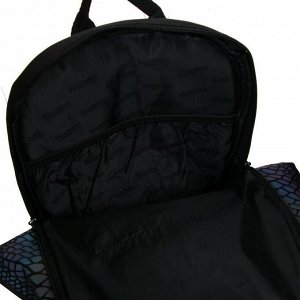 Рюкзак молодёжный, Seventeen, 43 x 29 x 14 см, эргономичная спинка, вставки из светоотражающего материала с принтом «змеиная кожа»