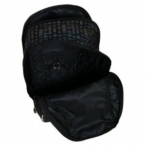 Рюкзак молодёжный, Seventeen, 43 x 29 x 14 см, эргономичная спинка, вставки из светоотражающего материала с геометрическим принтом