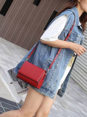 Женская сумка кросс-боди из натуральной кожи, цвет красный