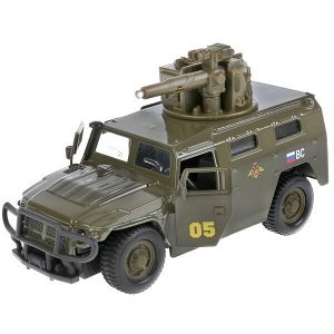 CT12-357-G1 МАШИНА "ТЕХНОПАРК" МЕТАЛЛ. ИНЕРЦ. ГАЗ ТИГР, 1:43, СВЕТ+ЗВУК, ОТКРЫВ. ДВЕРИ В РУСС. КОР. в кор.2*24шт