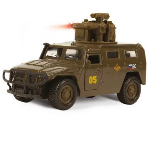 CT12-357-G1 МАШИНА "ТЕХНОПАРК" МЕТАЛЛ. ИНЕРЦ. ГАЗ ТИГР, 1:43, СВЕТ+ЗВУК, ОТКРЫВ. ДВЕРИ В РУСС. КОР. в кор.2*24шт