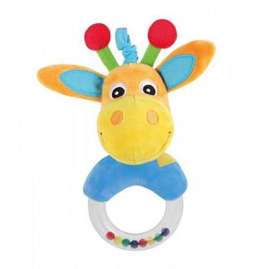 RBR-G4 Текстильная игрушка погремушка жираф на кольце с шариками Умка в кор.250шт