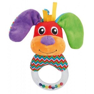 RBR-D4 Текстильная игрушка погремушка пёс на кольце с шариками Умка в кор.250шт
