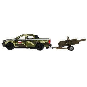 SB-18-09-FR+CANNON-WB Машина металл FORD ranger вс, 12 см, дв., багаж., инерц.+пушка, кор. Технопарк в кор.2*12шт