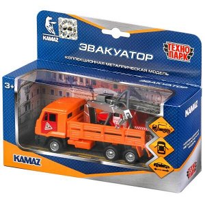 SB-19-29-C-WB Машина металл KAMAZ ЭВАКУАТОР, 12 см, дв.,подв.лет.,инер.+урал пожар. 7,5 см Технопарк в кор.2*24шт