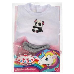 OTF-2104SS-RU Одежда для кукол 40-42см костюм с юбкой панда КАРАПУЗ в кор.100шт