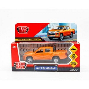 L200-12-OG Машина металл "mitsubishi l200 pickup" дл 13 см, откр дв, багаж, инерц, оранжевый, в кор. Технопарк