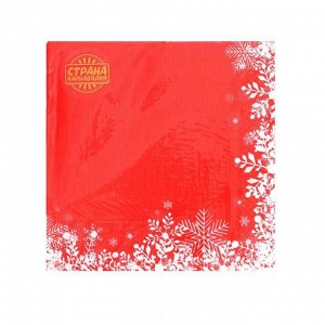 Страна карнавалия Салфетки бумажные «Снежинки на красном», 33х33 см, набор 20 шт.