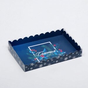 Коробочка для печенья с PVC крышкой "Счастья", 22 х 15 х 3 см