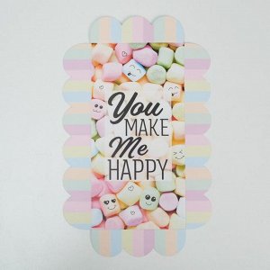 Коробка для кондитерских изделий с PVC крышкой You make me happy, 21 х 10,5 х 3 см