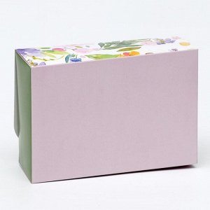Подарочная коробка сборная с окном "Райский сад", 16,5 х 11, 5 х 5 см
