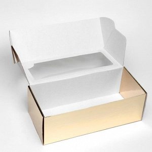СИМА-ЛЕНД Коробка самосборная, с окном, золотая, 16 х 35 х 12 см