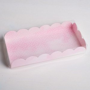 Коробка для кондитерских изделий с PVC-крышкой «Happy your day», 21 x 10,5 x 3 см