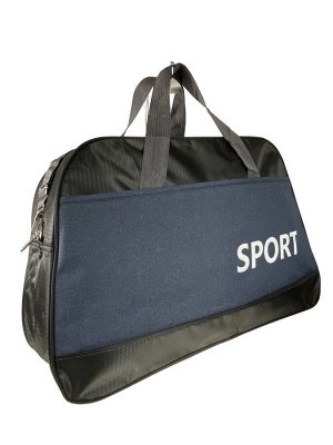 Дорожно-спортивная сумка из текстиля, цвет чёрный с синим