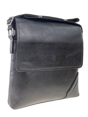 Мужская сумка-мессенджер через плечо из экокожи, цвет чёрный