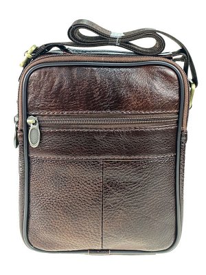 Мужская кожаная сумка для документов, коричневая