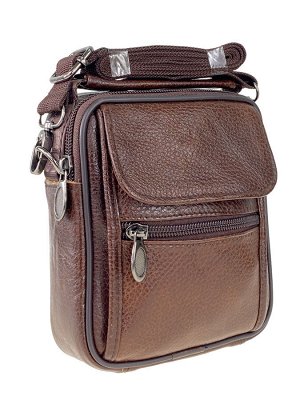 Кожаная мужская сумка на пояс, коричневый цвет