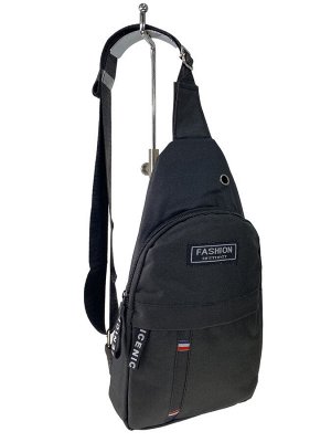 Молодёжная сумка-слинг из текстиля, цвет чёрный