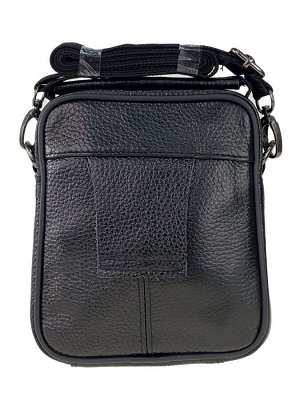Кожаная мужская сумка на пояс, цвет чёрный