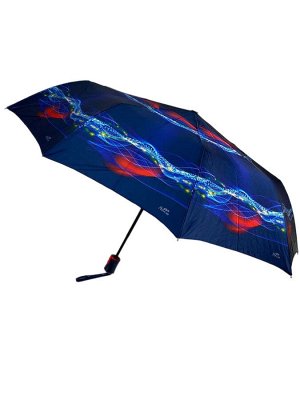 Зонт-полуавтомат женский с принтом, цвет тёмно-синий