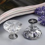 Ручка для шкатулки металл &quot;Кристалл&quot; набор 2 шт  серебро 2,5х2,8х2,8 см