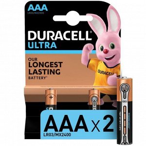 Батарейка алкалиновая Duracell Ultra Power, AAA, LR03-2BL, 1.5В, 2 шт.