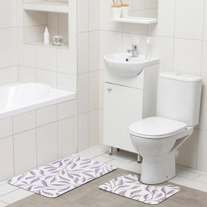 Набор ковриков для ванны и туалета Доляна «Воспоминания», 2 шт: 50x80, 40x50 см