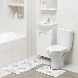 Набор ковриков для ванны и туалета Доляна «Розалия», 2 шт: 50x80, 40x50 см