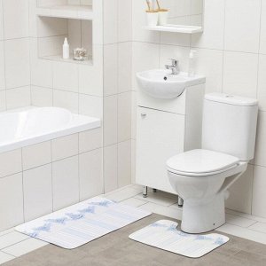 Набор ковриков для ванной и туалета Доляна «Рози», 2 шт: 50?80, 40?50 см