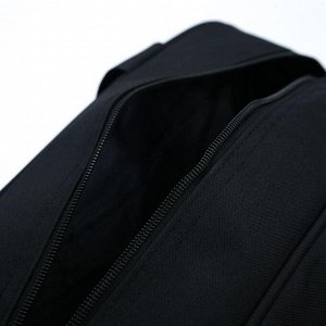 Сумка дорожная, отдел на молнии, наружный карман, длинный ремень, цвет чёрный