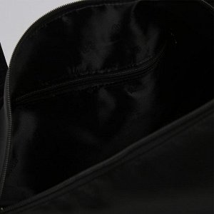 Сумка дорожная, отдел на молнии, 4 наружных кармана, длинный ремень, крепление для чемодана, цвет чёрный