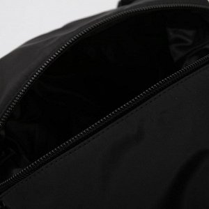 Сумка дорожная, отдел на молнии, 2 наружных кармана, длинный ремень, цвет чёрный