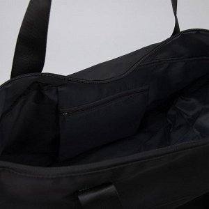 Сумка дорожная, отдел на молнии, 2 наружных кармана, крепление для чемодана, длинный ремень, цвет чёрный