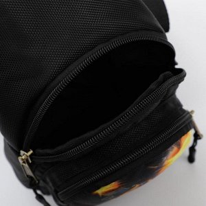 Рюкзак-слинг «Робот» 15х10х26 см, отдел на молнии, наружный карман, регулируемый ремень, чёрный