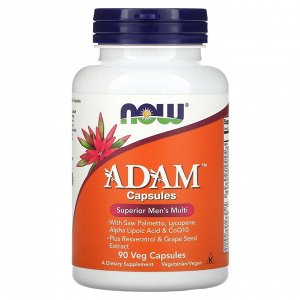 Now Foods, ADAM, превосходные мультивитамины для мужчин, 90 растительных капсул