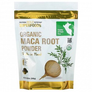 California Gold Nutrition, Superfoods, порошок органического корня маки, 240 г (8,5 унции)