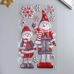Декоративная наклейка Room Decor "Скандинавские снеговики" 24х41 см