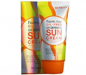 Солнцезащитный крем с высоким фактором защиты FarmStay Oil-Free UV Defence Sun Cream SPF 50+/PA +++, 70мл