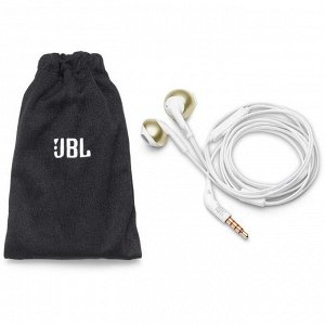 Наушники JBL T205, вкладыши, микрофон, 100 дБ, 32 Ом, 1.2 м, проводные, 3.5 мм, золотистые
