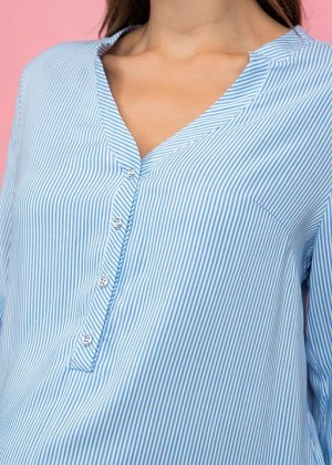 Блузка "Девика" для беременных и кормящих; голубой полоса
