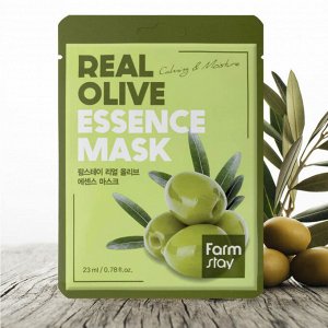 Тканевая маска для лица с экстрактом оливы FarmStay Real Olive Essence Mask, 1шт*23мл