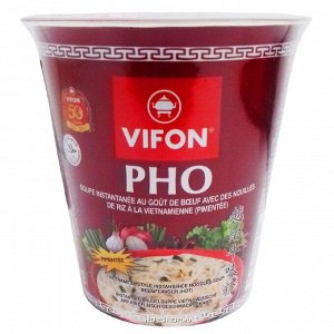 VIFON лапша рисовая вкус говядины, стакан, 60 гр. 1*24