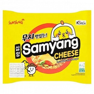 Лапша пшеничная Samyang ЧИЗ РАМЕН, со вкусом сыра, м/у 120 гр. Ю.КОРЕЯ (CHEESE Les nouilles aux fromages)